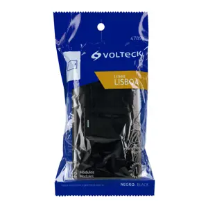 Volteck Placa armada negra 1 interruptor 1.5 módulos, Lisboa