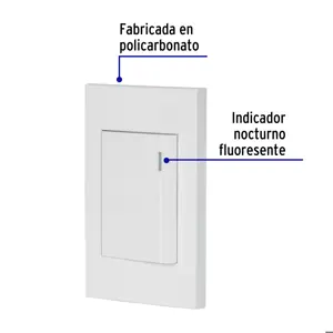 Volteck Placa armada 1 interruptor, 3 módulos, Española, blanco