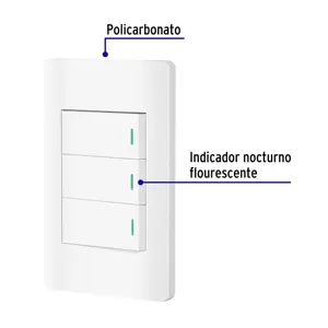 Volteck Placa armada blanca 2 interruptores 1 de 3 vías 1 mód, Lisbo