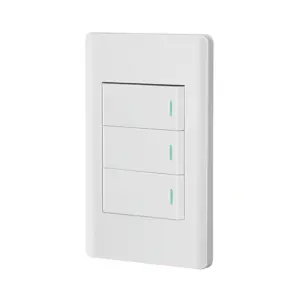 Volteck Placa armada blanca 2 interruptores 1 de 3 vías 1 mód, Lisbo