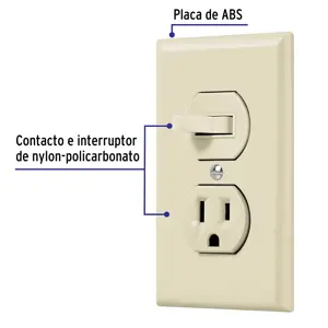 Volteck Placa armada interruptor y contacto, línea Standard, marfil