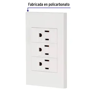 Volteck Placa armada 3 contactos, 1 módulo, Española, blanco