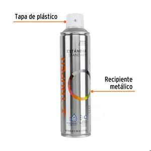 Truper Pintura en aerosol, gris claro, bote esbelto, 400 ml