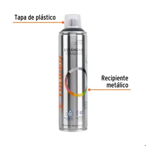 Truper Pintura en aerosol, gris obscuro, bote esbelto, 400 ml