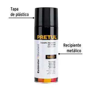 Pintura en aerosol,negro brillante, 400ml, Pretul