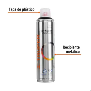 Truper Pintura en aerosol, negro mate, bote esbelto, 400 ml