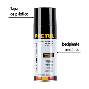 Pintura en aerosol, negro satín, 400 ml, Pretul