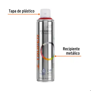 Pintura en aerosol, rojo, bote esbelto, 400 ml, Truper