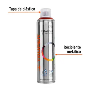 Truper Pintura en aerosol, rojo taxi, bote esbelto, 400 ml