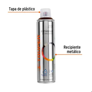 Truper Pintura en aerosol, tabaco, bote esbelto, 400 ml