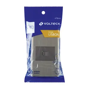 Volteck Placa armada acero inox 1 toma para teléfono 1.5 mód, Lisboa