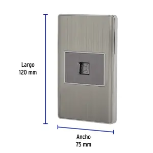 Volteck Placa armada acero inox 1 toma para teléfono 1.5 mód, Lisboa