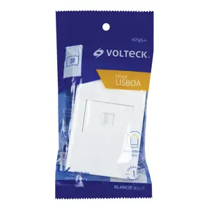 Volteck Placa armada blanca 1 toma para teléfono 1.5 mód, Lisboa