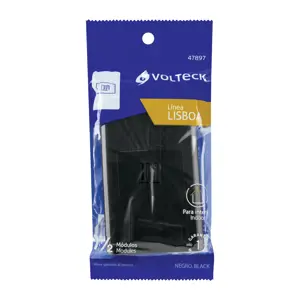 Volteck Placa armada negra 1 toma para teléfono 1.5 mód, Lisboa