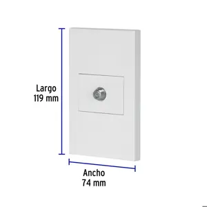 Volteck Placa armada 1 toma de TV, 1.5 módulos, Española, blanco