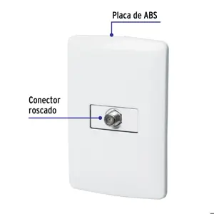 Volteck Placa armada con conexión para TV, blanco, línea Italiana