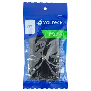 Volteck Placa armada con conexión para TV, negro, línea Italiana