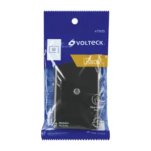 Volteck Placa armada negra 1 toma de TV, 1.5 módulos, Lisboa