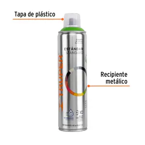 Truper Pintura en aerosol, verde manzana, bote esbelto, 400 ml