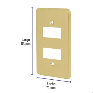 Placa 2 módulos, de aluminio, línea Económica, Volteck