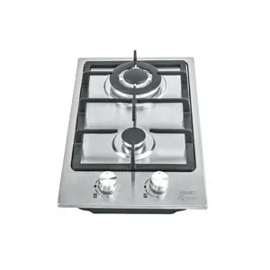 Foset Parrilla gas empotrable 30cm, 2 quem, acero inox, Riviera