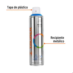 Truper Pintura en aerosol, azul neón, bote esbelto, 400 ml