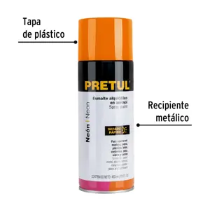 Pintura en aerosol, naranja neón, 400ml,Pretul