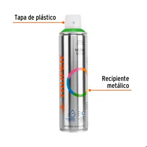 Truper Pintura en aerosol, verde neón, bote esbelto, 400 ml