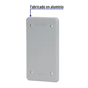 Placa tipo FS ciega, de sobreponer, Volteck