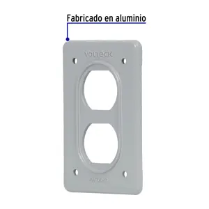 Placa tipo FS, doble, de sobreponer, Volteck