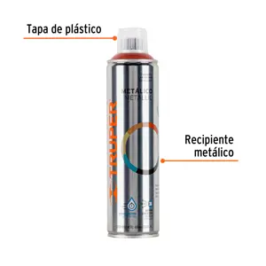 Truper Pintura en aerosol, cobre metálico, bote esbelto, 400 ml