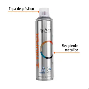 Truper Pintura en aerosol, cromo metálico, bote esbelto, 400 ml