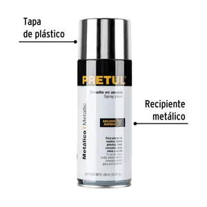 Pintura en aerosol metálica, cromo, 400ml, Pretul