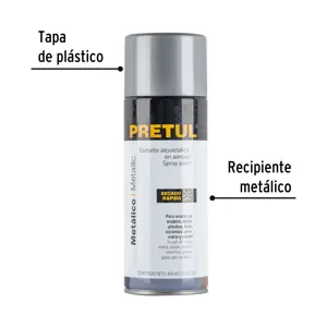 Pintura en aerosol metálica, plata ,400ml, Pretul