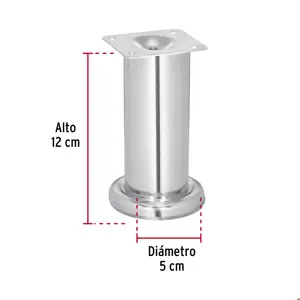 Pata para sofa y mueble, cromo, 120 mm altura, Hermex