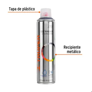 Truper Pintura en aerosol, gris primario, bote esbelto, 400 ml