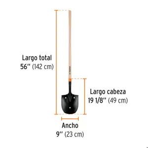 Truper Pala irrigación T-2000 3 perforaciones, arrocera, mango 45