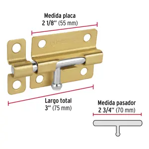 Pasador de barril de acero latón 3