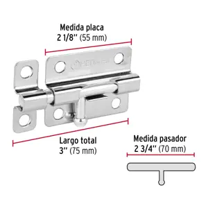 Pasador de barril de acero cromo 3