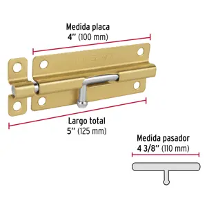 Pasador de barril de acero latón 5