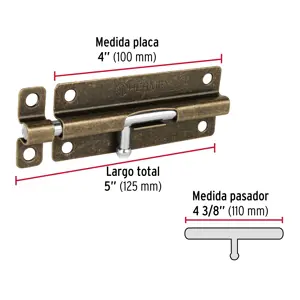 Pasador de barril de acero latón antiguo 5