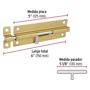 Pasador de barril de acero latón 6