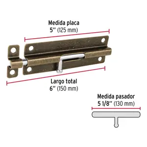 Pasador de barril de acero latón antiguo 6