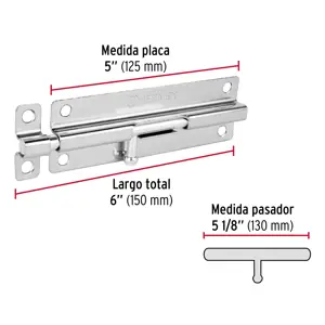 Pasador de barril de acero cromo 6