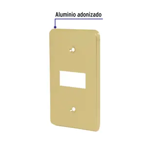 Placa 1 módulo, de aluminio, línea Económica, Volteck