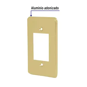 Placa 3 módulos, de aluminio, línea Económica, Volteck