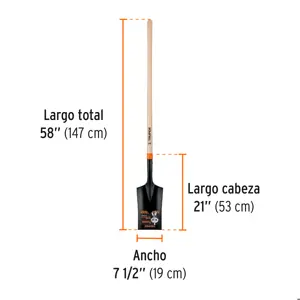 Pala escarramán T-2000, mango largo 45