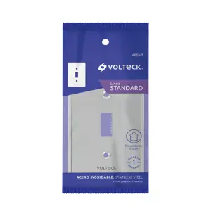 Volteck Placa de Acero Inox. para interruptor vertical, Standard