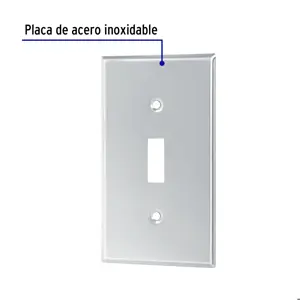 Volteck Placa de Acero Inox. para interruptor vertical, Standard