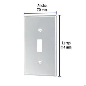 Volteck Placa de Acero Inox. para interruptor vertical, Standard